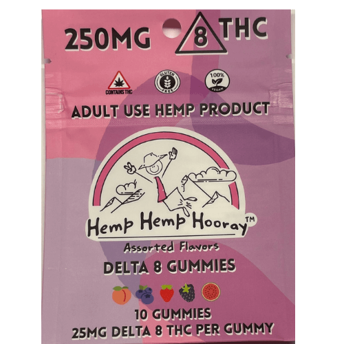 HHH Delta 8 THC - 250mg - 25mg each - 10 pack - Assorted Gummies