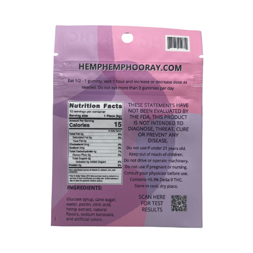 HHH Delta 8 THC - 250mg - 25mg each - 10 pack - Assorted Gummies