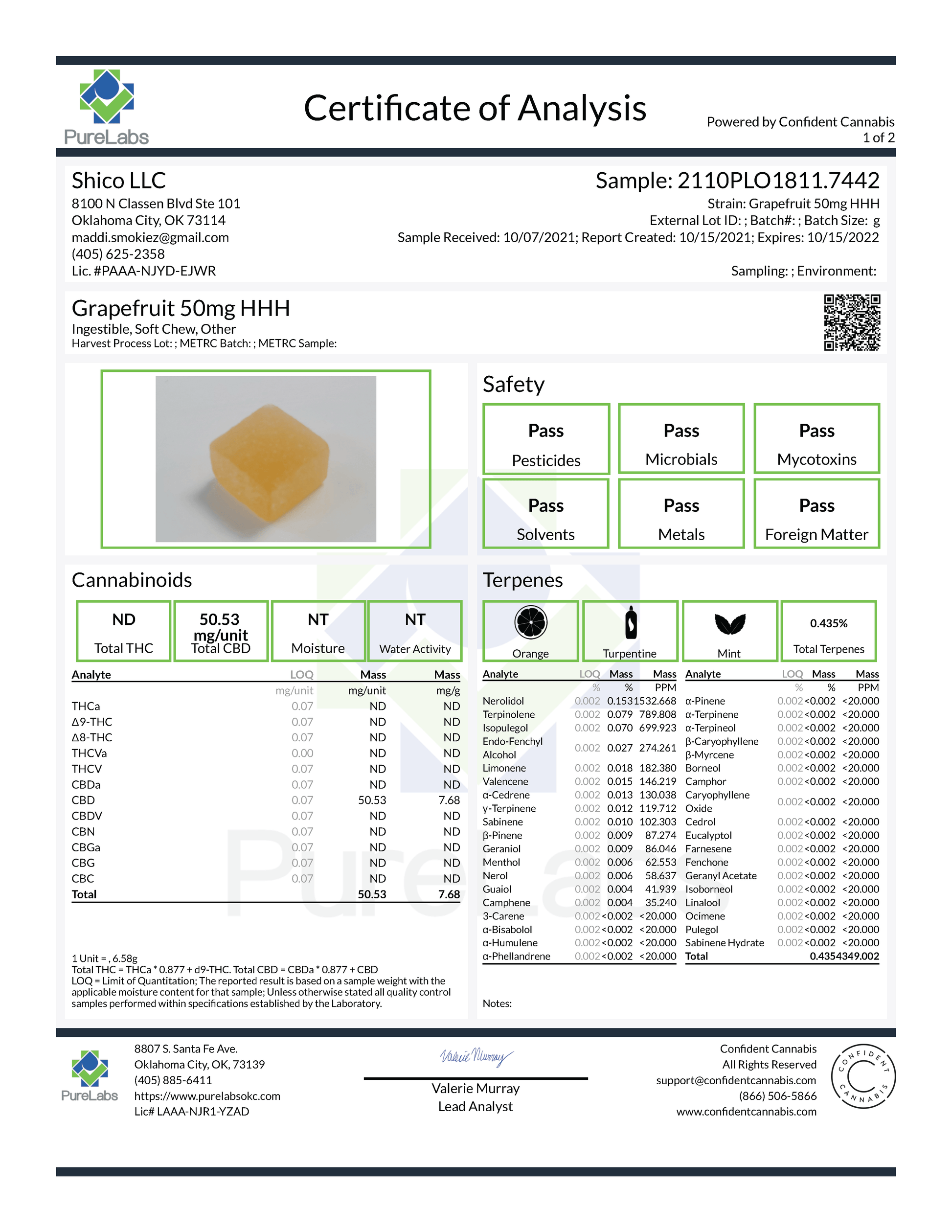 HHH CBD Isolate Gummy -2500mg Total